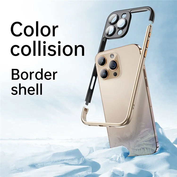 Чехол для iPhone 16 Pro Max, жесткий ПК с резиновой рамкой, задняя панель с полым дизайном, матовый чехол для телефона с пленкой из закаленного стекла - серебристый