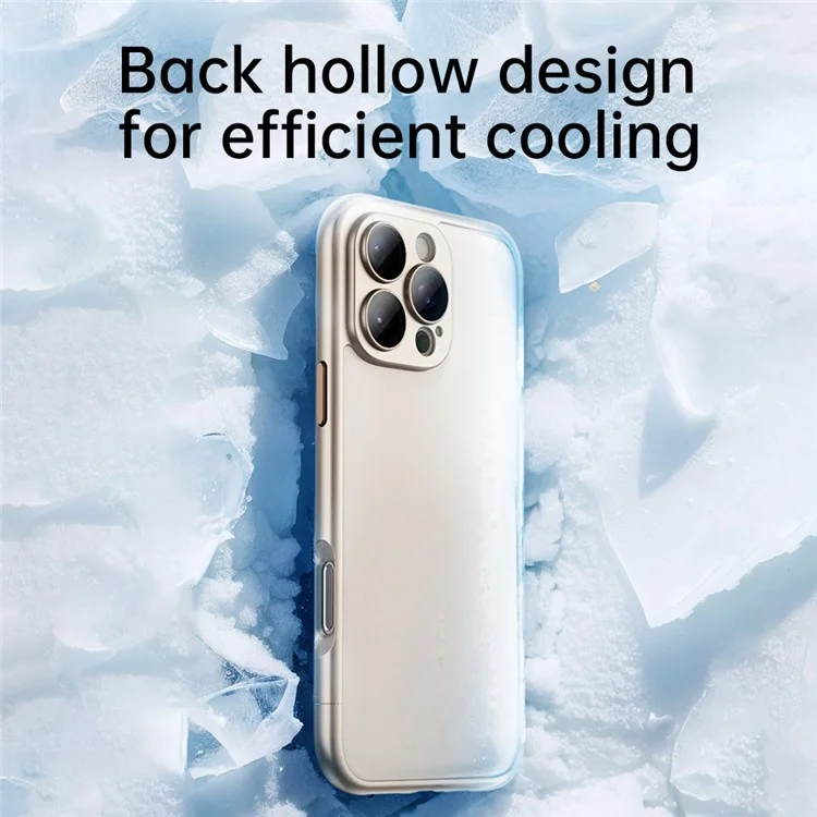 Capa rígida de PC com moldura emborrachada para iPhone 16 Pro, design oco com cobertura de telefone fosca e película de lente de vidro - Verde