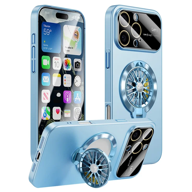 For iPhone 16 Pro Max Case Compatible with MagSafe Hard PC Kickstand Phone Cover - Blue