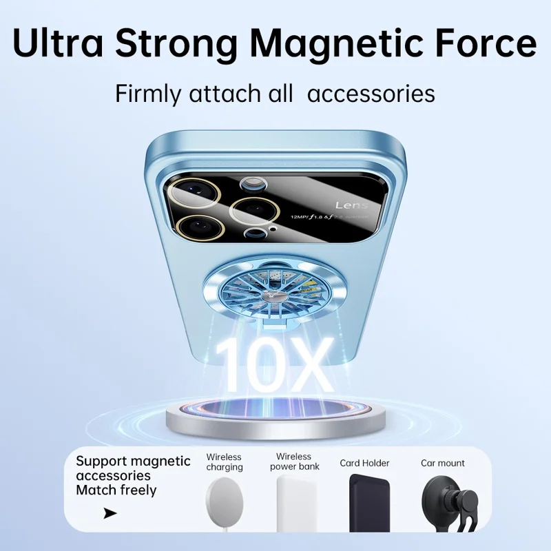 For iPhone 16 Pro Max Case Compatible with MagSafe Hard PC Kickstand Phone Cover - Blue