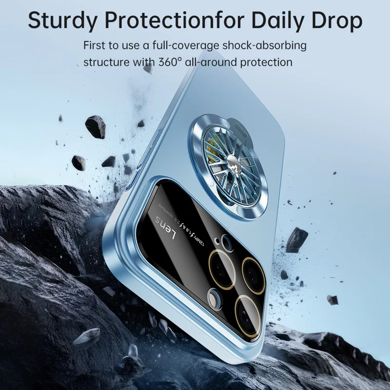 For iPhone 16 Pro Max Case Compatible with MagSafe Hard PC Kickstand Phone Cover - Blue