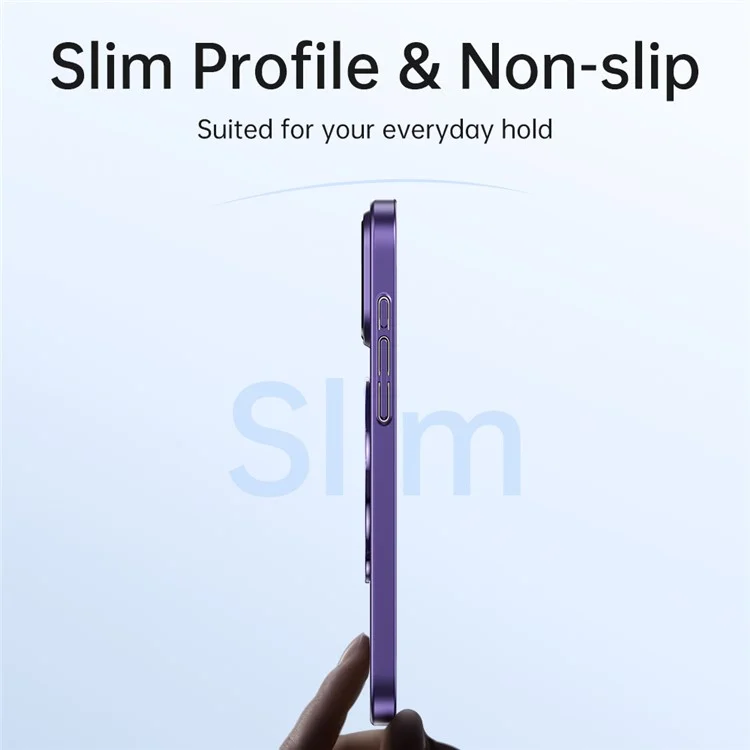 Capa para iPhone 16 Pro compatível com MagSafe, capa de telefone de PC rígido com suporte - Roxo escuro