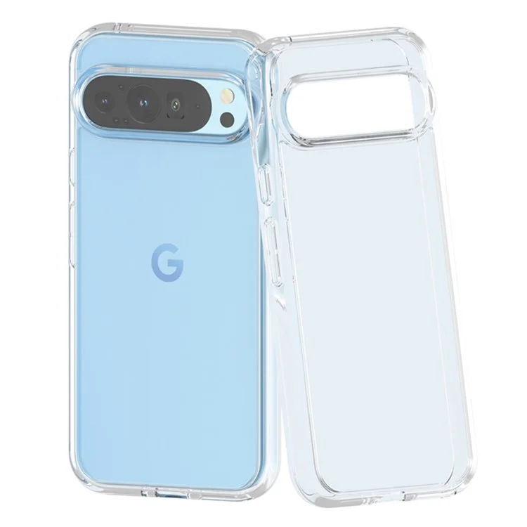 For Google Pixel 9 Pro Case PC + TPU Shockproof Clear Phone Cover - Transparent White