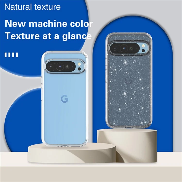For Google Pixel 9 Pro Case PC + TPU Shockproof Clear Phone Cover - Transparent White