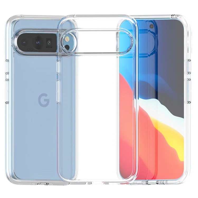 Für Google Pixel 9 Pro XL Hülle PC + TPU stoßfest Klare Handyhülle - Transparent Weiß