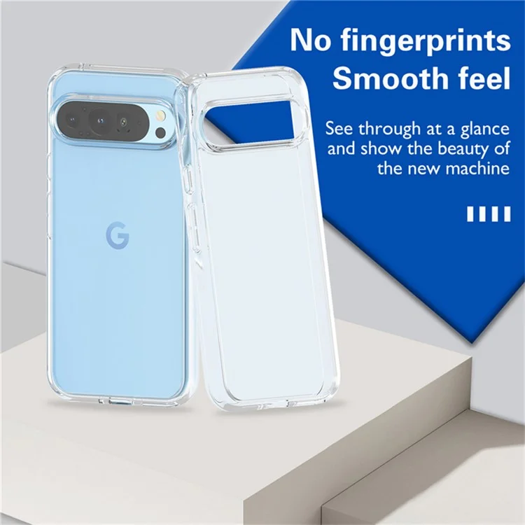 Für Google Pixel 9 Pro XL Hülle PC + TPU stoßfest Klare Handyhülle - Transparent Weiß