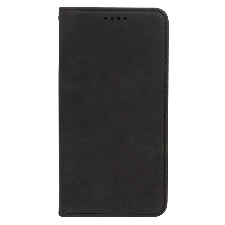 Custodia per iPhone 16 Pro Max, in pelle magnetica resistente, con copertura per telefono e texture a righe - Nero