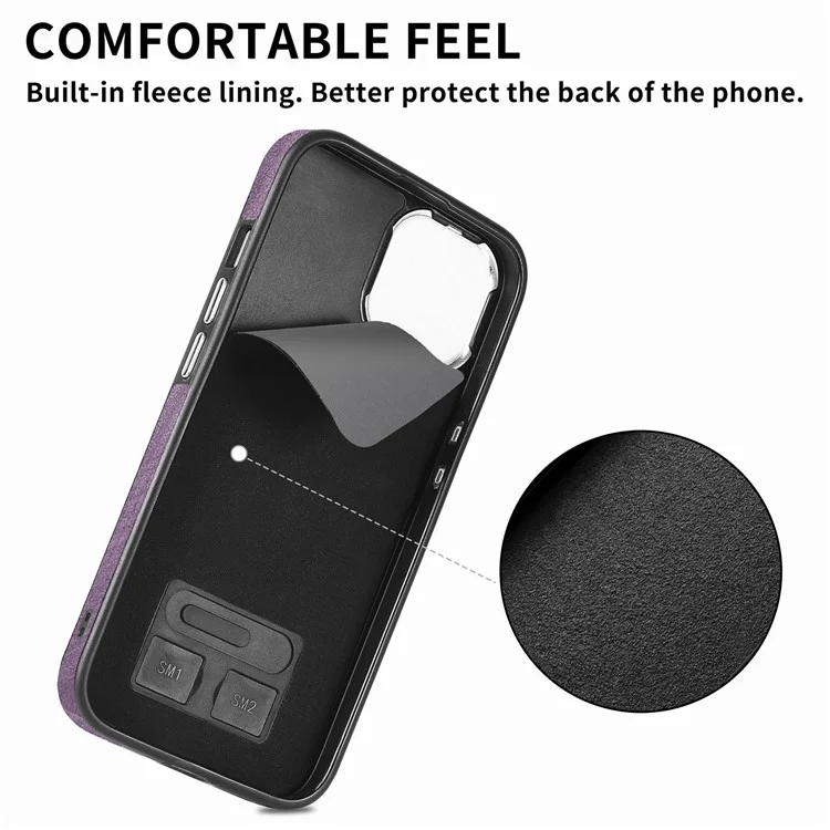 Étui magnétique avec porte-cartes et support pour iPhone 14 Pro Max - Violet