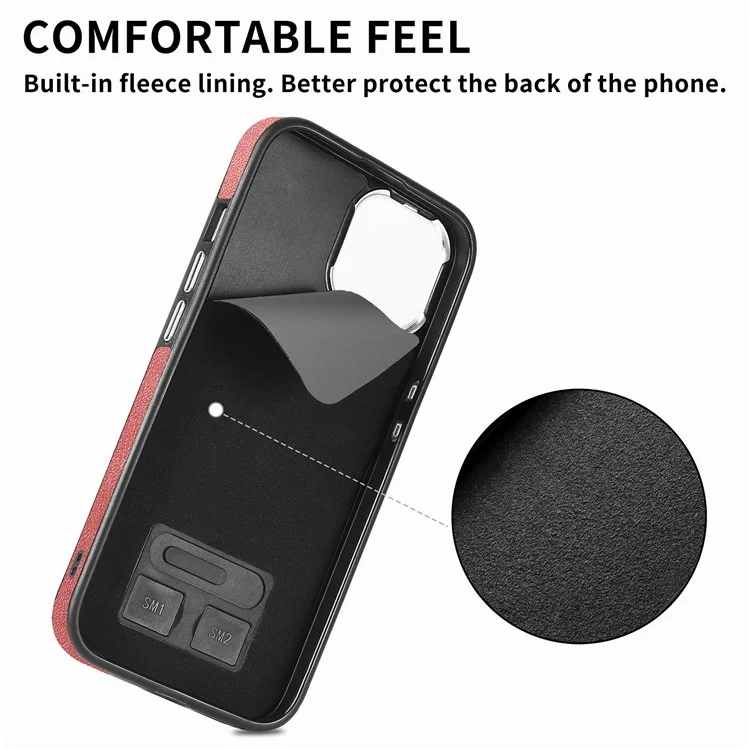 Étui magnétique pour iPhone 13 Pro avec porte-cartes et support, en TPU et cuir, couleur rose.