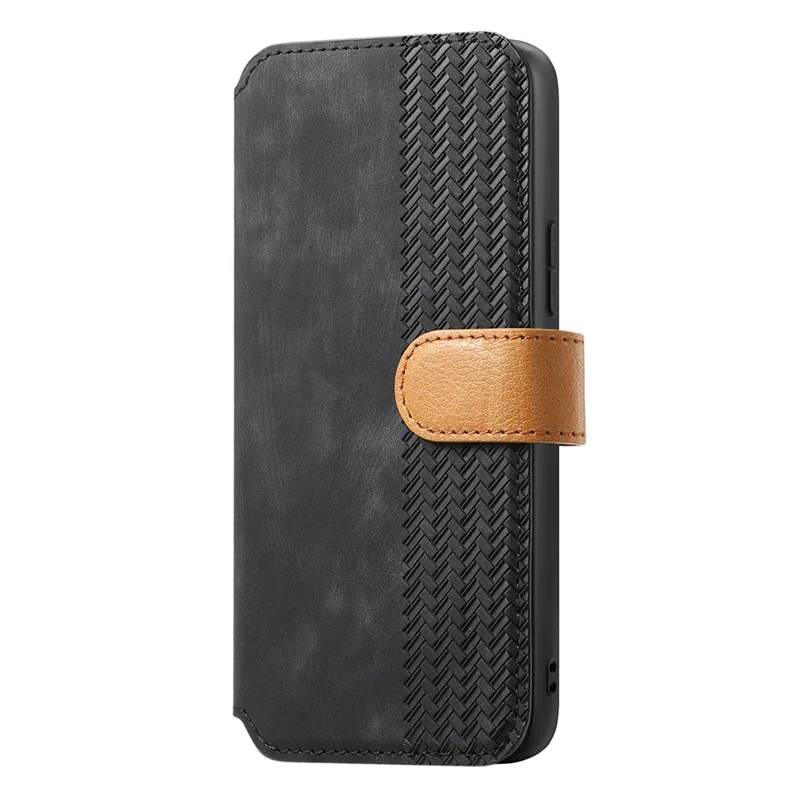 For Samsung Galaxy S24 FE Case Wallet Retro Leather Phone Cover with Wristband Kickstand - Black