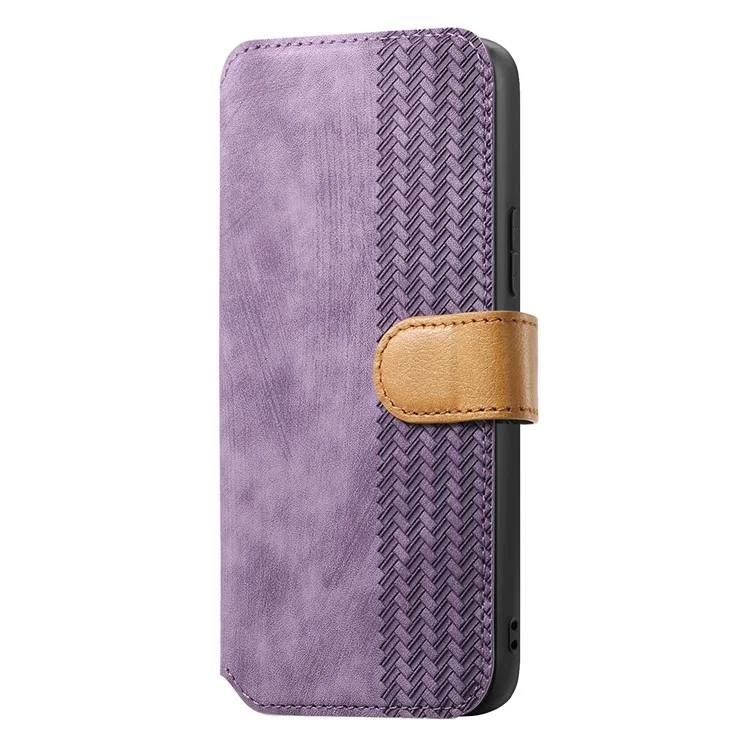 Funda cartera para Samsung Galaxy A06s de cuero retro con correa para la muñeca y soporte - Púrpura