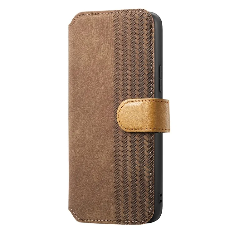 Capa carteira de couro retrô com suporte e alça de pulso para Samsung Galaxy A35 5G - Marrom