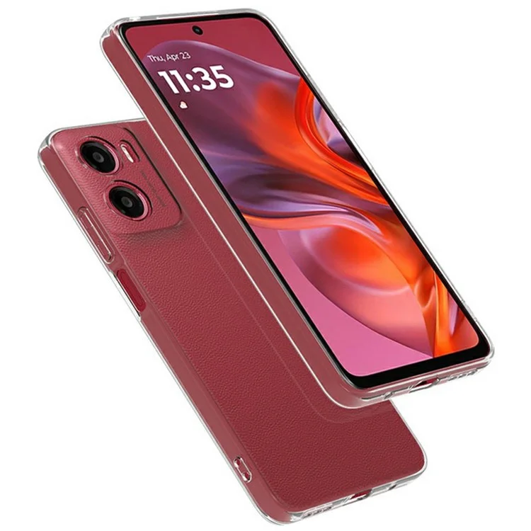 Capa de telefone transparente ultra fina e flexível de TPU para Motorola Moto G05 4G / E15 4G
