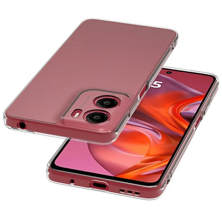 Capa de telefone transparente ultra fina e flexível de TPU para Motorola Moto G05 4G / E15 4G