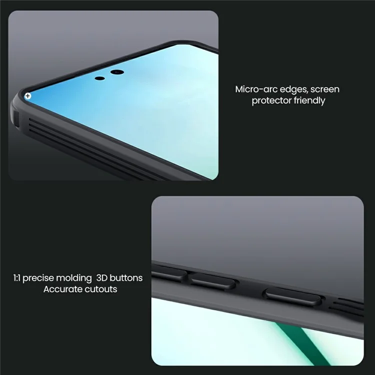 НИЛКИН Камшилд Про для Samsung Galaxy A36 5G Чехол, совместимый с MagSafe, ТПУ + ПК Чехол для телефона со слайдером камеры - Черный