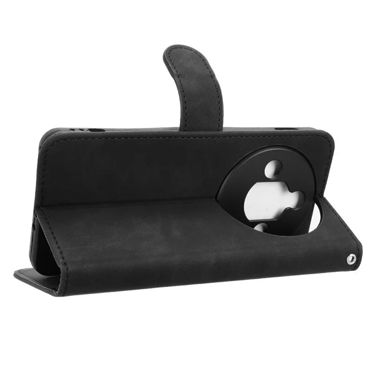 For ZTE nubia Focus Pro Leather Case Skin Feel Anti Drop Wallet Flip Phone Cover - Black