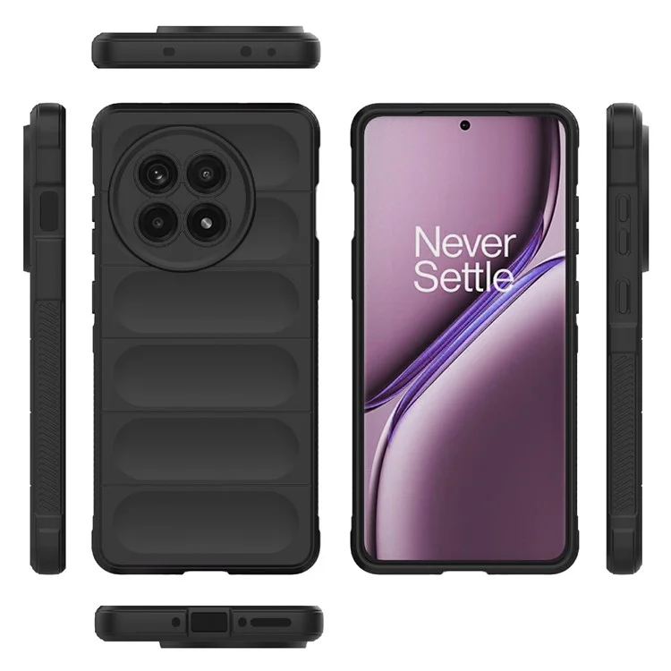 Coque de téléphone pour OnePlus 13R 5G / Ace 5 5G / Ace 5 Pro 5G, anti-chute, en TPU souple, coque arrière robuste - Noir