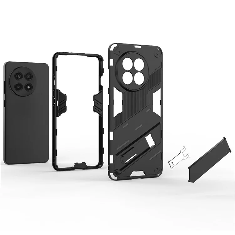Coque de téléphone pour OnePlus 13R 5G / Ace 5 5G / Ace 5 Pro 5G PC + Housse antichoc TPU avec support - Noir