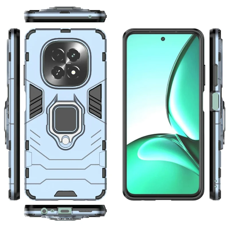 For Realme V60 5G Case PC + TPU Protective Phone Cover with Ring Kickstand - Blue