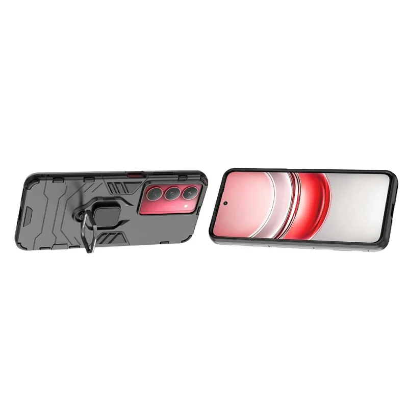 For Realme V60 Pro 5G Case PC + TPU Protective Phone Cover with Ring Kickstand - Red