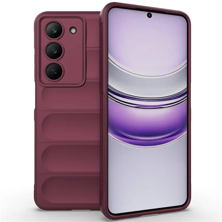 Funda para Realme V60 Pro / 14x 5G Anticaída Suave TPU Resistente Cubierta Trasera del Teléfono - Rojo Vino