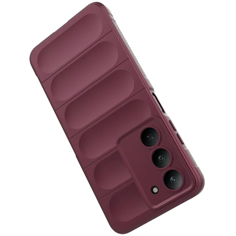 Funda para Realme V60 Pro / 14x 5G Anticaída Suave TPU Resistente Cubierta Trasera del Teléfono - Rojo Vino