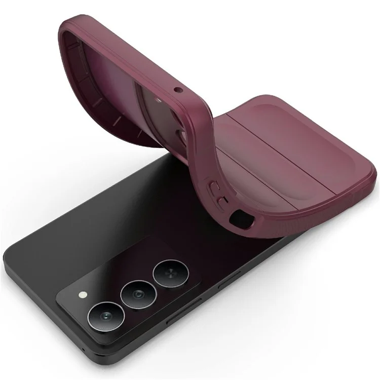 Funda para Realme V60 Pro / 14x 5G Anticaída Suave TPU Resistente Cubierta Trasera del Teléfono - Rojo Vino