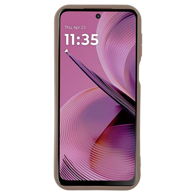 Funda para Motorola Moto G55 5G con diseño acanalado, de TPU antideslizante - Marrón