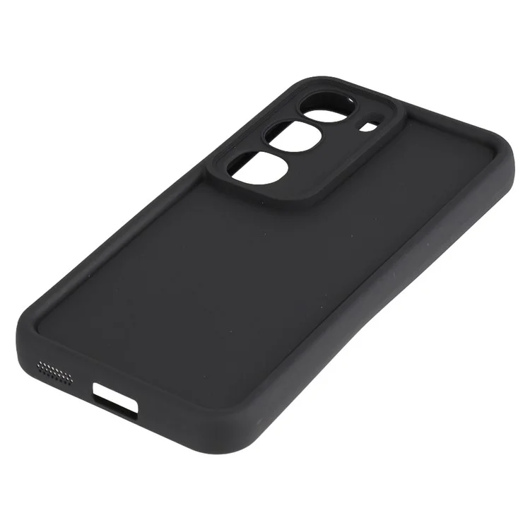 TPU Case for vivo Y300 5G / V40 Lite 5G / V40 SE 5G / Y200 5G Grooved Design Anti-Slip Phone Cover - Black