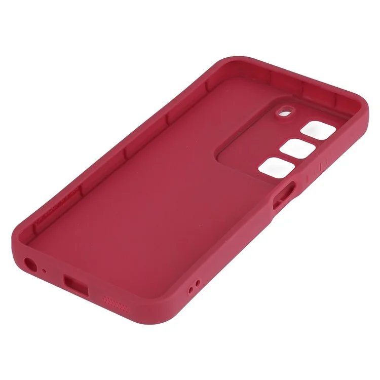 Capa para Infinix Hot 50 4G, design estriado, capa de telefone antiderrapante de TPU - Vermelho