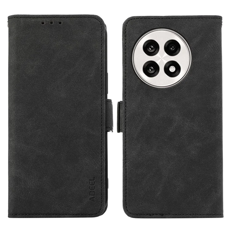 Funda de teléfono ABEEL para OnePlus 13R 5G / Ace 5 5G / 5 Pro 5G, de piel sintética, tipo libro, con soporte, vista y bloqueo RFID - Negro