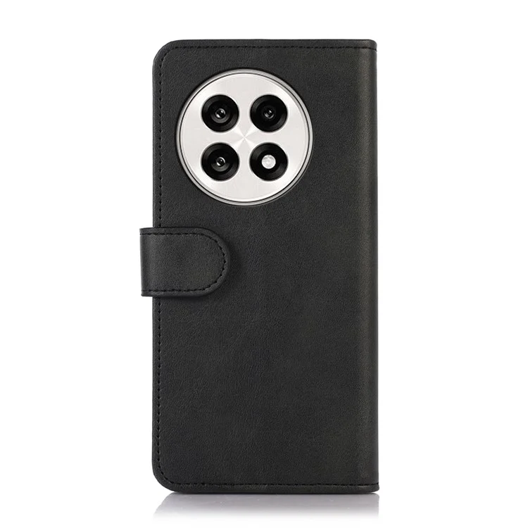 Capa de telefone para OnePlus 13R 5G / Ace 5 5G / Ace 5 Pro 5G com textura de couro de vaca e carteira com suporte - Preto