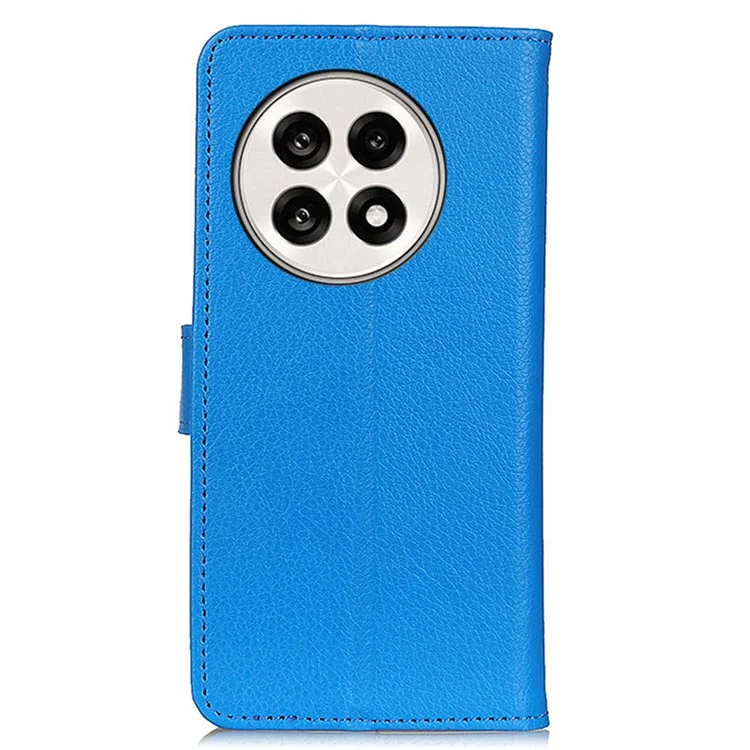 Funda de cartera para OnePlus 13R 5G / Ace 5 5G / Ace 5 Pro 5G de piel sintética con textura de lichí - Azul