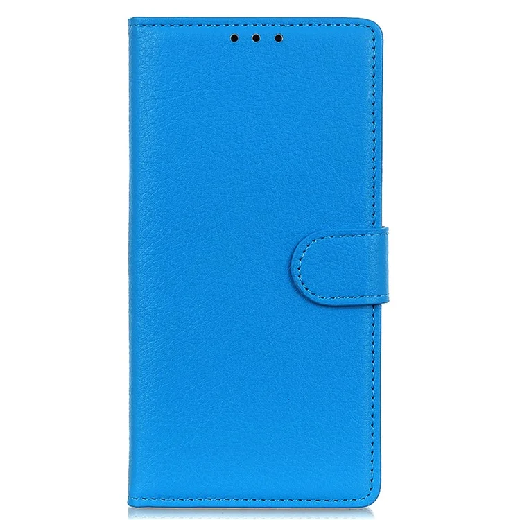 Funda de cartera para OnePlus 13R 5G / Ace 5 5G / Ace 5 Pro 5G de piel sintética con textura de lichí - Azul