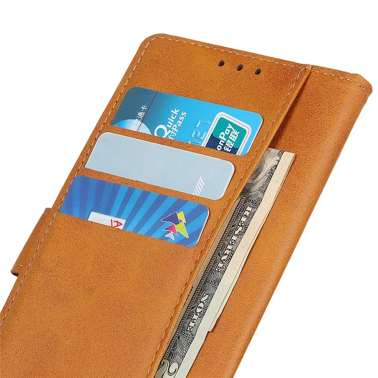 Funda de cuero con textura de piel de vaca para teléfono cartera para OnePlus 13R 5G / Ace 5 5G / Ace 5 Pro 5G - Marrón