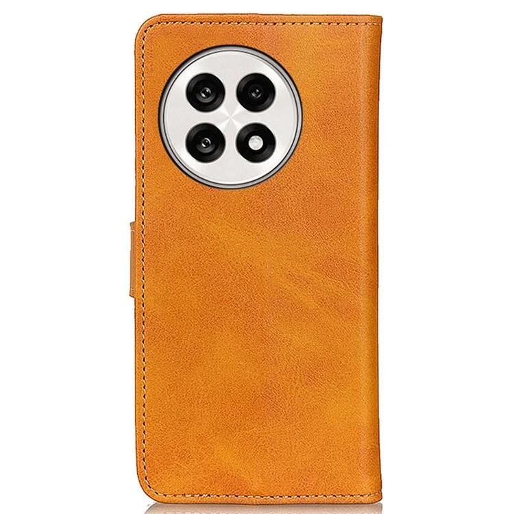 Funda de cuero con textura de piel de vaca para teléfono cartera para OnePlus 13R 5G / Ace 5 5G / Ace 5 Pro 5G - Marrón