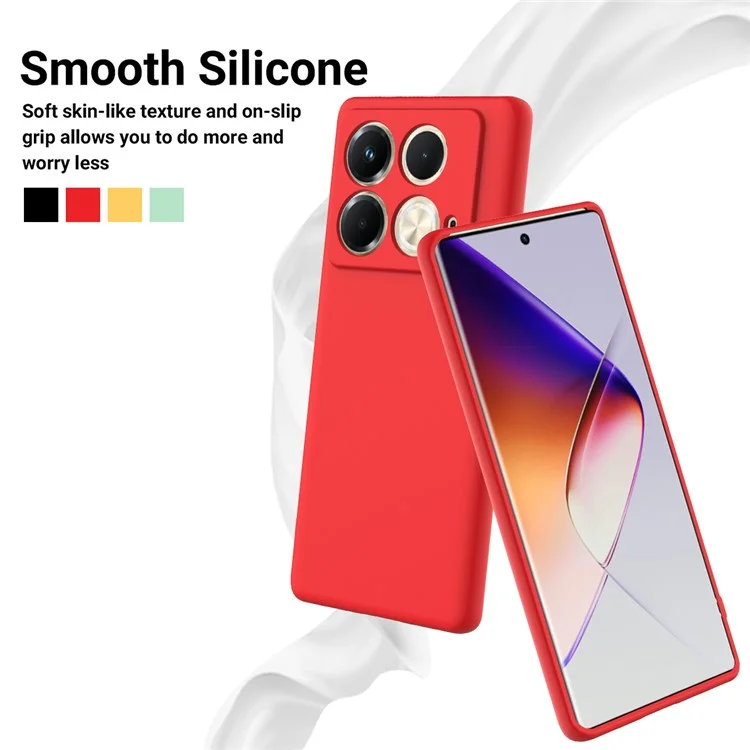Für Infinix Note 40S Hülle Flüssiges Silikon Handyhülle mit Handschlaufe - Rot
