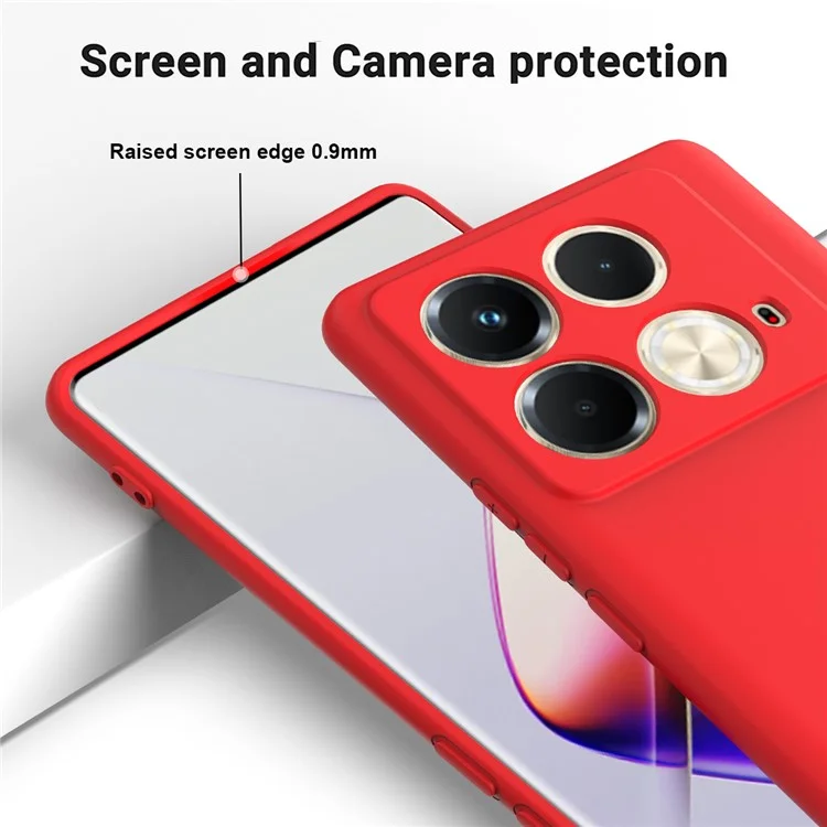 Für Infinix Note 40S Hülle Flüssiges Silikon Handyhülle mit Handschlaufe - Rot
