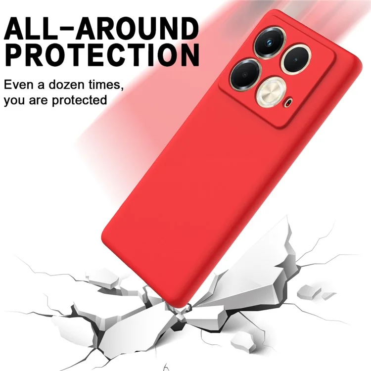 Für Infinix Note 40S Hülle Flüssiges Silikon Handyhülle mit Handschlaufe - Rot