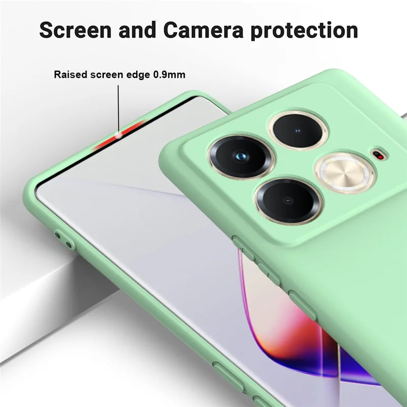 غطاء خلفي لهاتف Infinix Note 40S مصنوع من السيليكون السائل مع حزام يد - أخضر