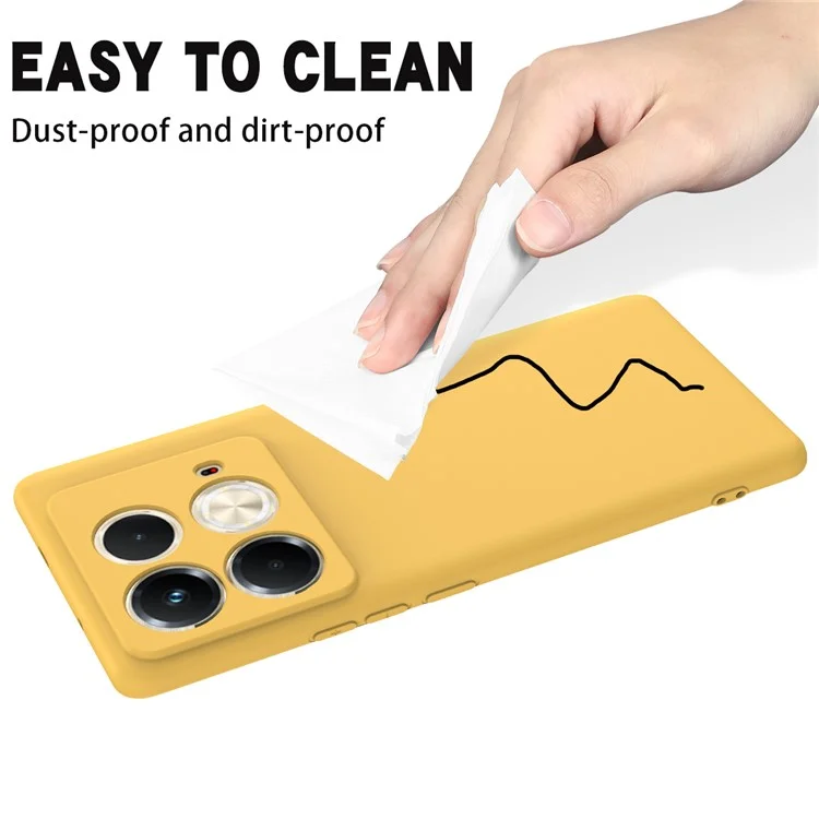 For Infinix Note 40S Case Liquid Silicone Phone Back Cover with Hand Strap - Yellow