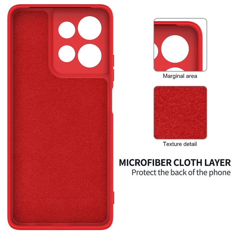 Funda para Motorola Moto G Power (2025) de silicona líquida con correa de mano - Rojo