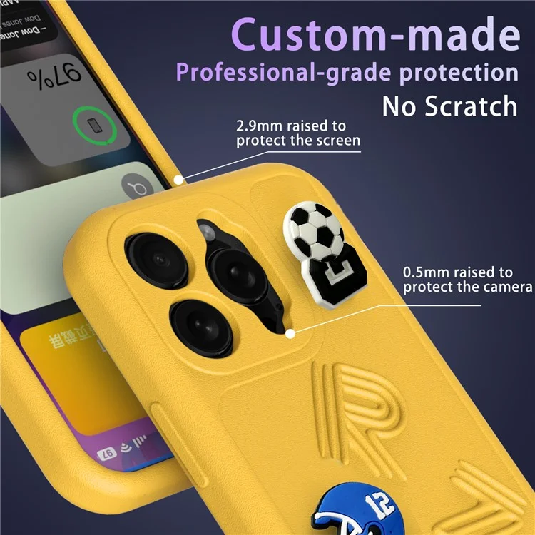 Funda para iPhone 16 Pro con diseño divertido de EVA, cubierta protectora de teléfono - Amarillo