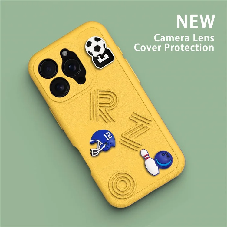 Funda para iPhone 16 Pro con diseño divertido de EVA, cubierta protectora de teléfono - Amarillo