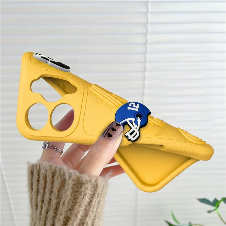 Funda para iPhone 16 Pro con diseño divertido de EVA, cubierta protectora de teléfono - Amarillo