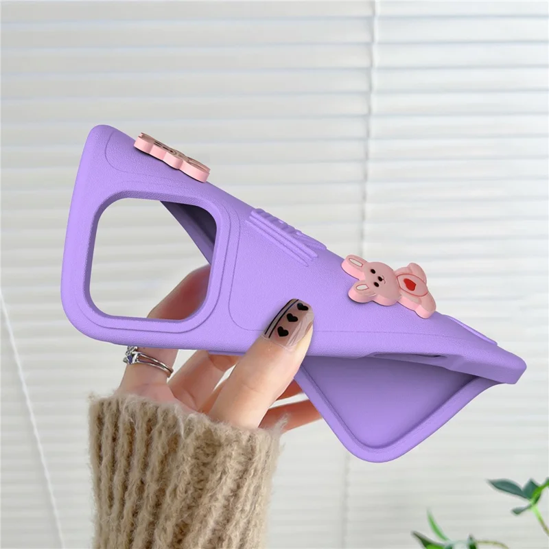 For iPhone 16 Pro Case Funny Pattern EVA Protective Phone Cover - Purple