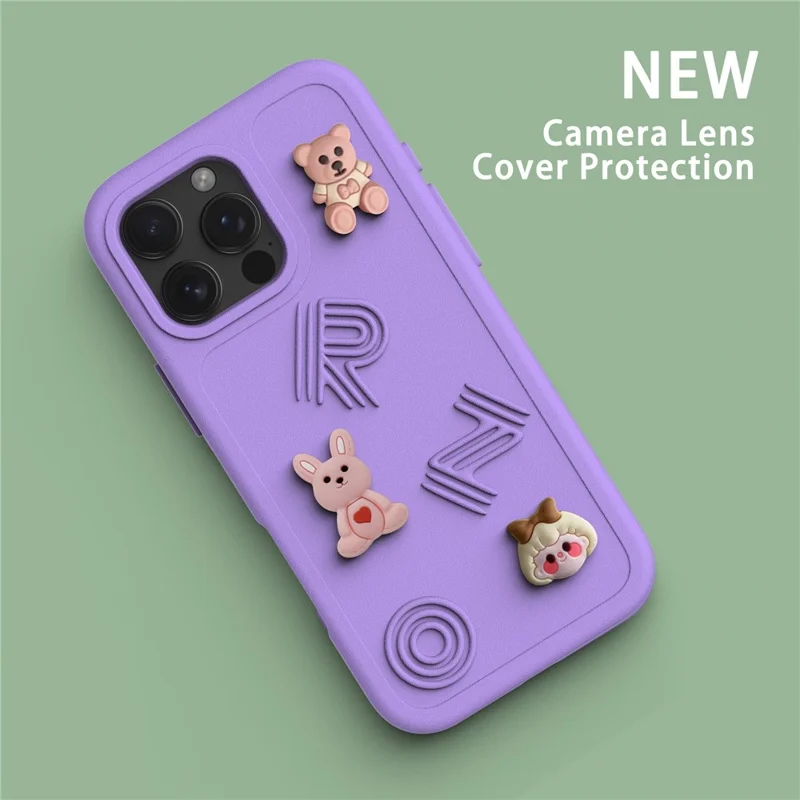 For iPhone 16 Pro Case Funny Pattern EVA Protective Phone Cover - Purple