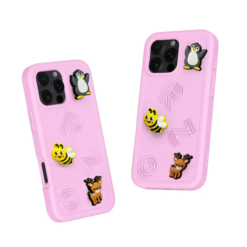 For iPhone 16 Pro Max Case Funny Pattern EVA Protective Phone Cover - Light Pink