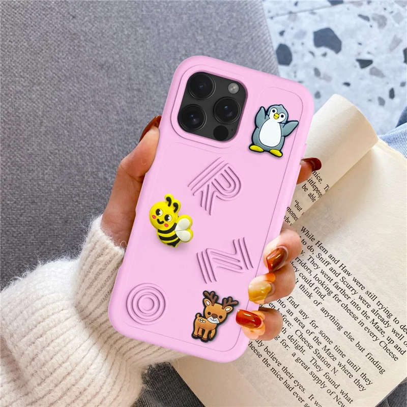 For iPhone 16 Pro Max Case Funny Pattern EVA Protective Phone Cover - Light Pink