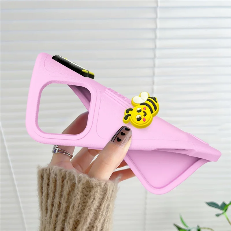 For iPhone 16 Pro Max Case Funny Pattern EVA Protective Phone Cover - Light Pink